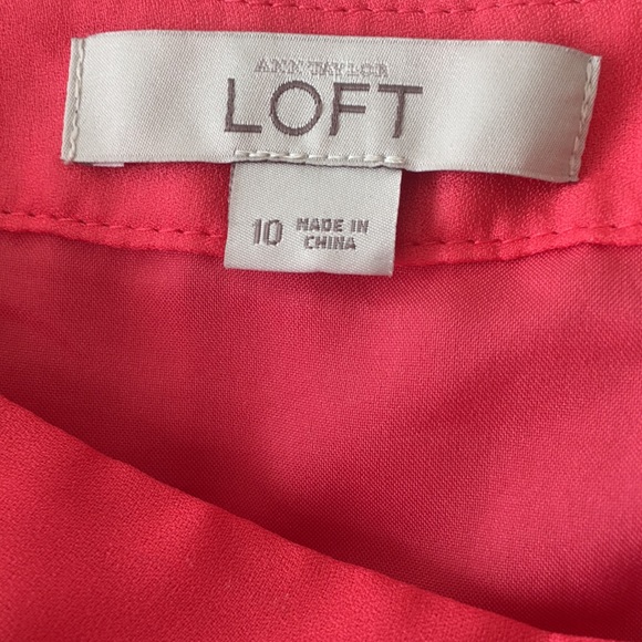 LOFT coral pleated midi skirt - Picture 3 of 4